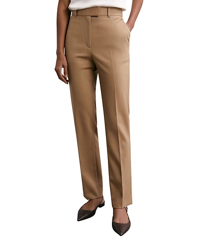 Reiss Women's Wool-Blend Slim-Fit Mid-Rise Pants, 28" Inseam