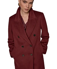 Donna Karan New York Women's Double Breasted Cashmere Wool Coat