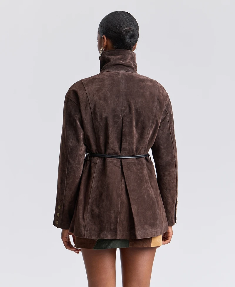 Avec Les Filles Women's Belted Suede Jacket