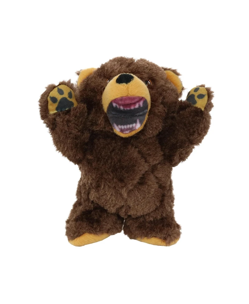 Mighty Jr Angry Animals Bear 2 Pack, Durable Plush Squeaky Dog Toy