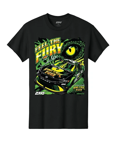 23xi Racing Men's Black Bubba Wallace Chumba Casino King Croc Fury Car T-Shirt