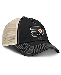 Fanatics Men's Black/Natural Philadelphia Flyers Rival Trucker Adjustable Hat