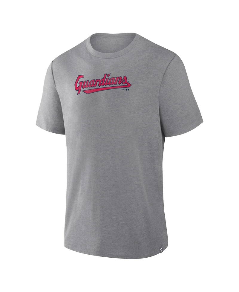 Fanatics Men's Heather Gray Cleveland Guardians Play Tribute Tri-Blend T-Shirt