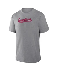 Fanatics Men's Heather Gray Cleveland Guardians Play Tribute Tri-Blend T-Shirt
