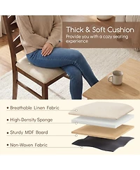 Sugift Upholstered Dining Chairs Set of 4 with Tall Padded Backrests