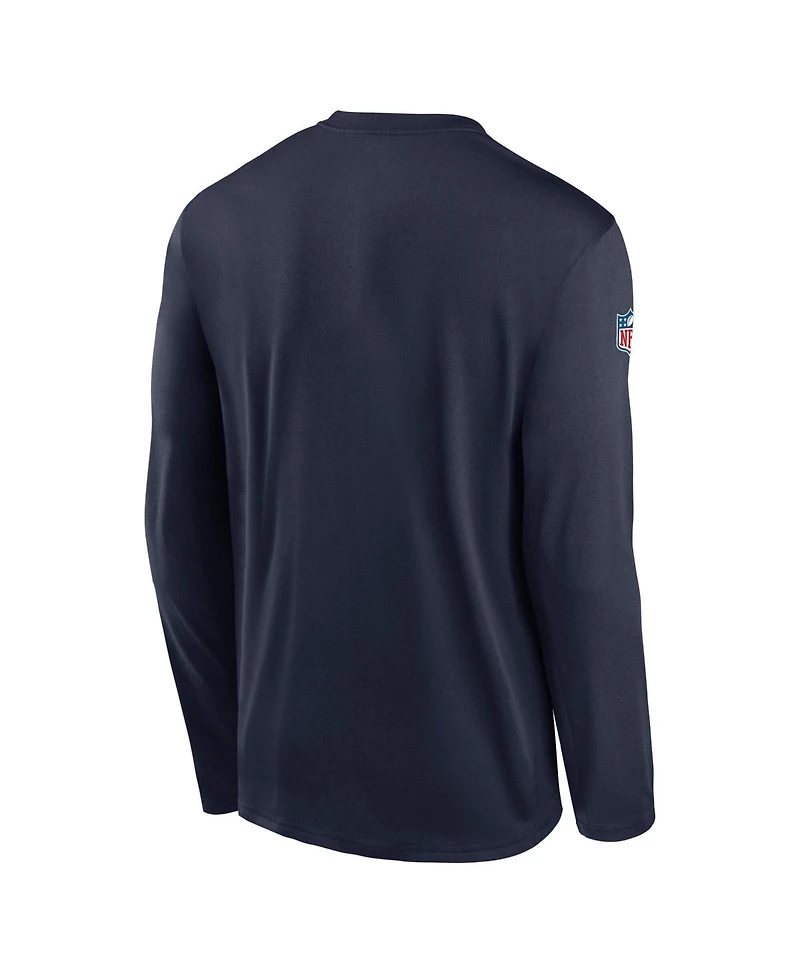 Nike Men's Navy New York Giants Legend Small Logo Dri-fit Long Sleeve T-Shirt
