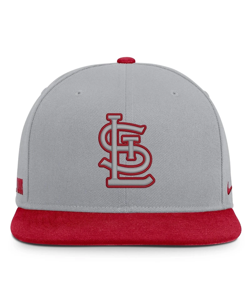 Nike Men's Gray/Red St. Louis Cardinals Primetime Pro Dri-fit Snapback Hat