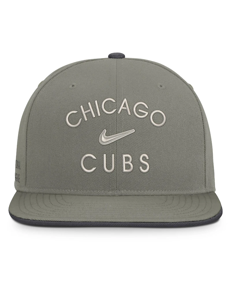 Nike Men's Olive Chicago Cubs Pro Dri-fit Snapback Hat