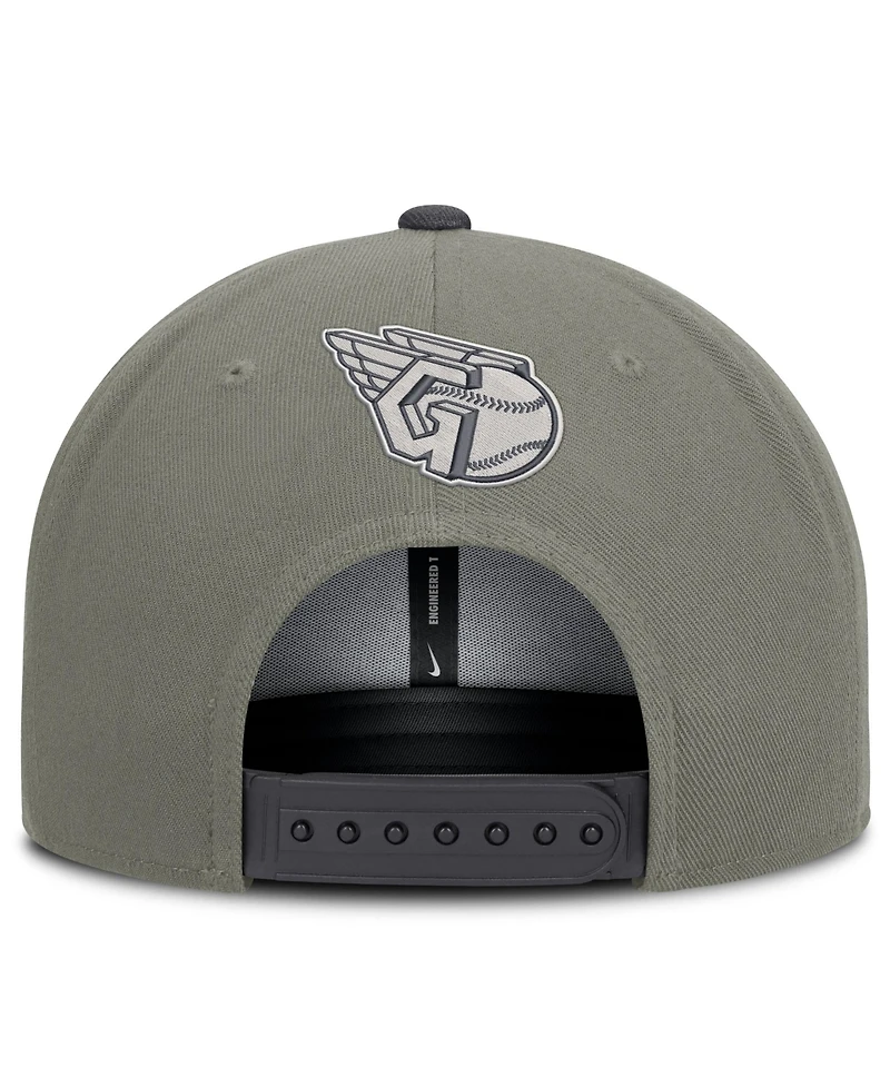 Nike Men's Olive Cleveland Guardians Pro Dri-fit Snapback Hat