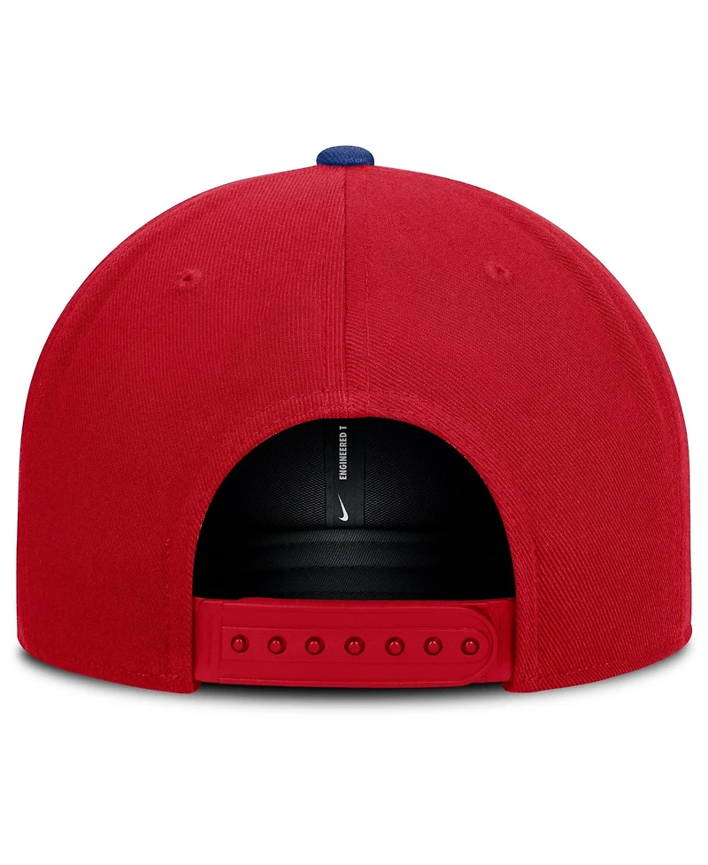 Nike Men's Red/Royal Philadelphia Phillies Primetime Pro Dri-fit Snapback Hat