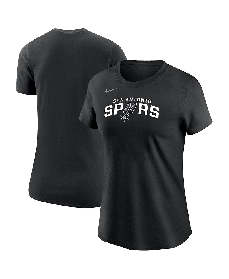Nike Women's Black San Antonio Spurs Wordmark Core T-Shirt