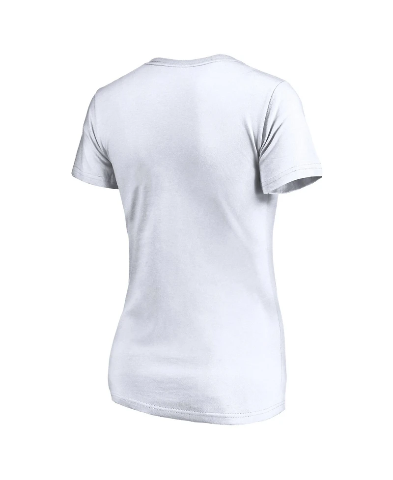 Logo Athletic Women's White Los Angeles Dodgers V-Neck T-Shirt