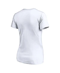 Logo Athletic Women's White Los Angeles Dodgers V-Neck T-Shirt