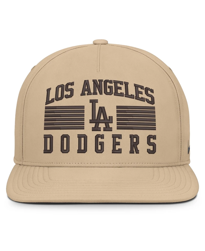 Nike Men's Khaki Los Angeles Dodgers Desert Pro AeroBill Dri-fit Snapback Hat