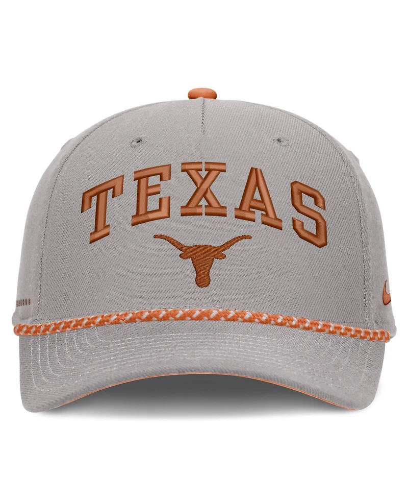 Nike Men's and Women's Gray Texas Longhorns Primetime Rise Rope Adjustable Hat