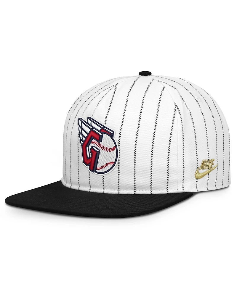 Nike Men's White/Black Cleveland Guardians Cooperstown Collection Pro Adjustable Hat
