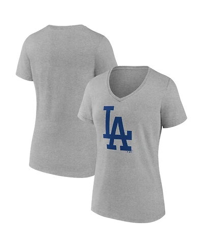Logo Athletic Women's Gray Los Angeles Dodgers V-Neck T-Shirt