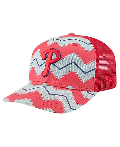 New Era Men's Denim/Red Philadelphia Phillies Aztec Denim 9SEVENTY Adjustable Hat