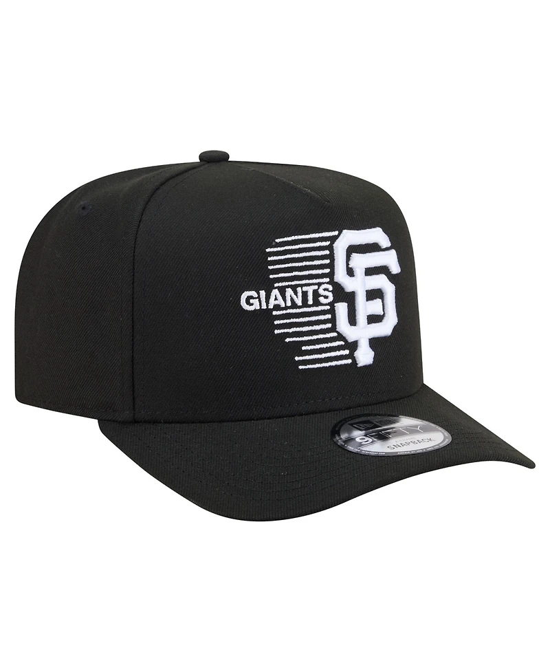 New Era Men's Black San Francisco Giants Motion A-Frame 9FIFTY Snapback Hat