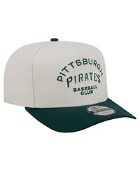 New Era Men's Cream/Dark Green Pittsburgh Pirates Chrome A-Frame 9FIFTY Snapback Hat