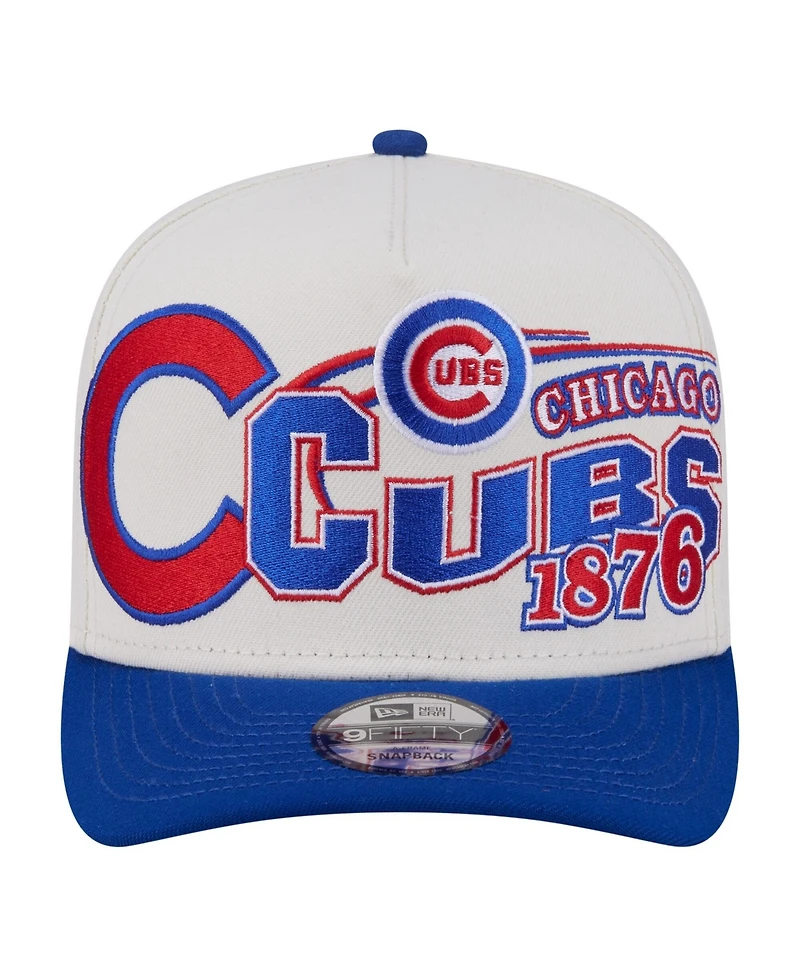 New Era Men's Cream/Royal Chicago Cubs Classic A-Frame 9FIFTY Snapback Hat