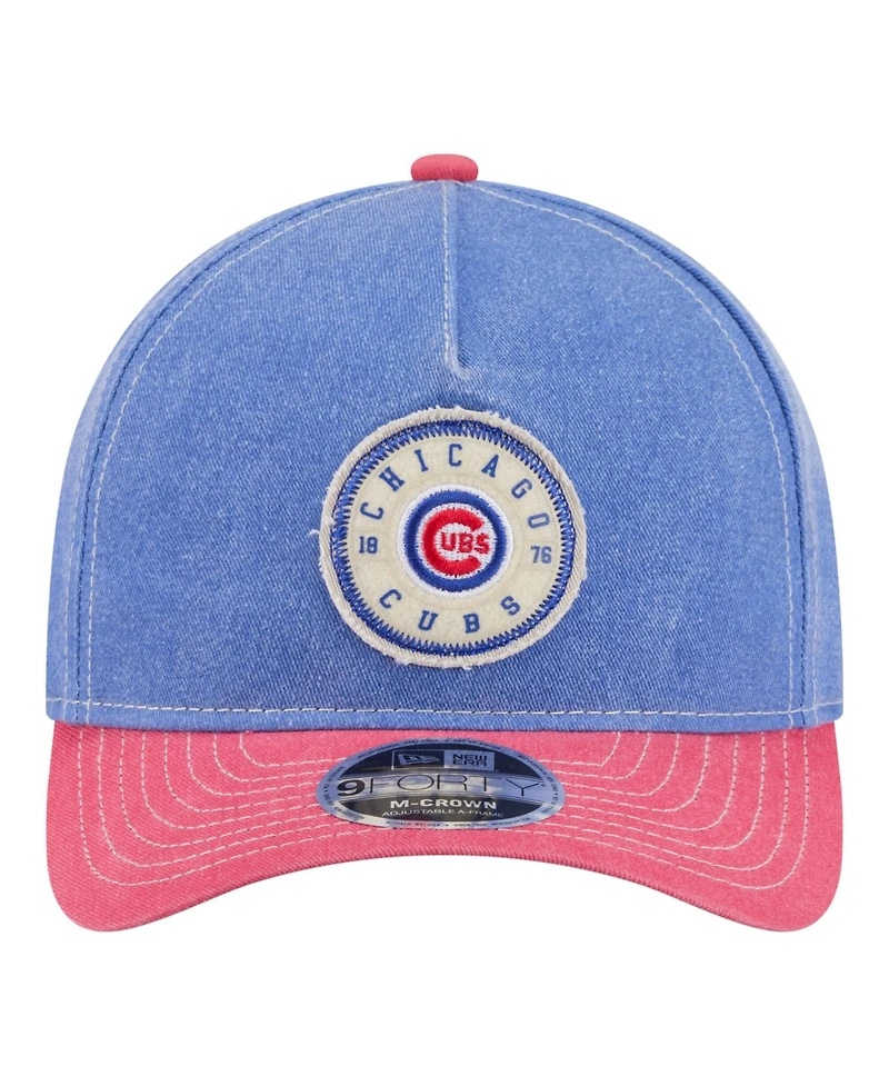 New Era Men's Royal/Red Chicago Cubs Felt M-Crown 9FORTY Adjustable Hat