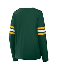 Fanatics Women's Green Bay Packers Team First Coverage Scheme Lace-Up Long Sleeve T-Shirt