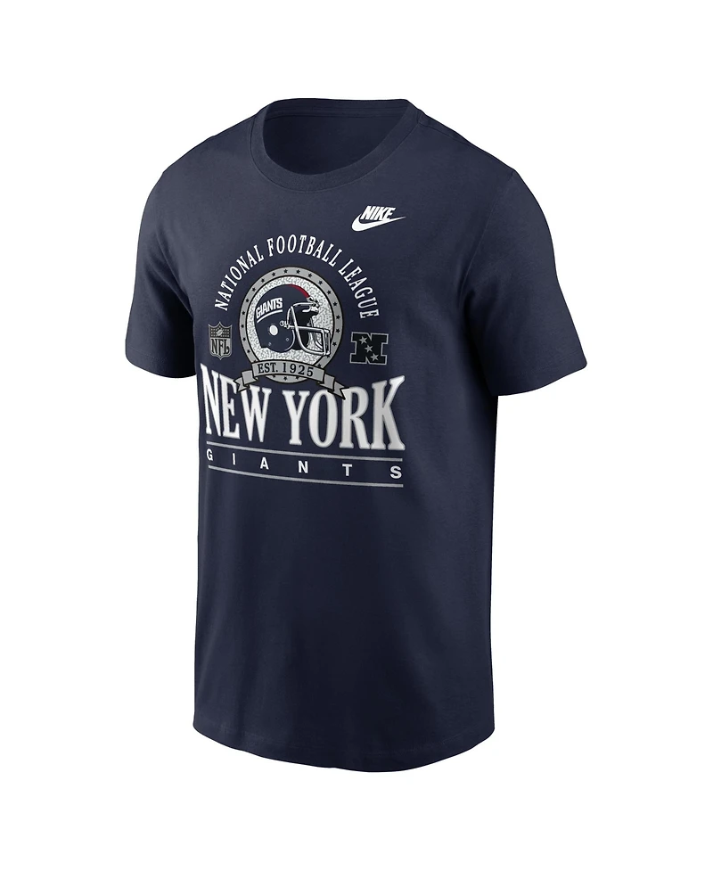 Nike Men's Navy New York Giants Rewind Team Spirit Essential Cotton T-Shirt