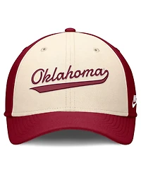 Nike Men's Natural/Crimson Oklahoma Sooners Legacy Swooshflex Dri-fit Hat
