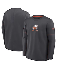 Nike Men's Charcoal Cleveland Browns Sideline Coaches Team Present Midweight Therma-fit Sweatshirt