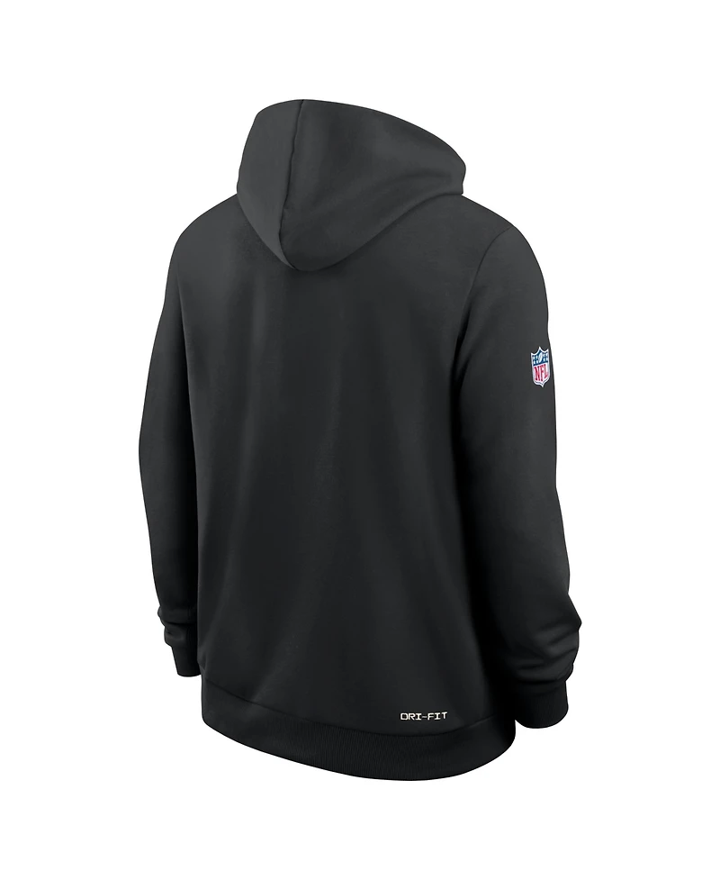 Nike Men's Black Pittsburgh Steelers Sideline Standard Issue Quarterback Scramble Dri-fit Full-Zip Hoodie