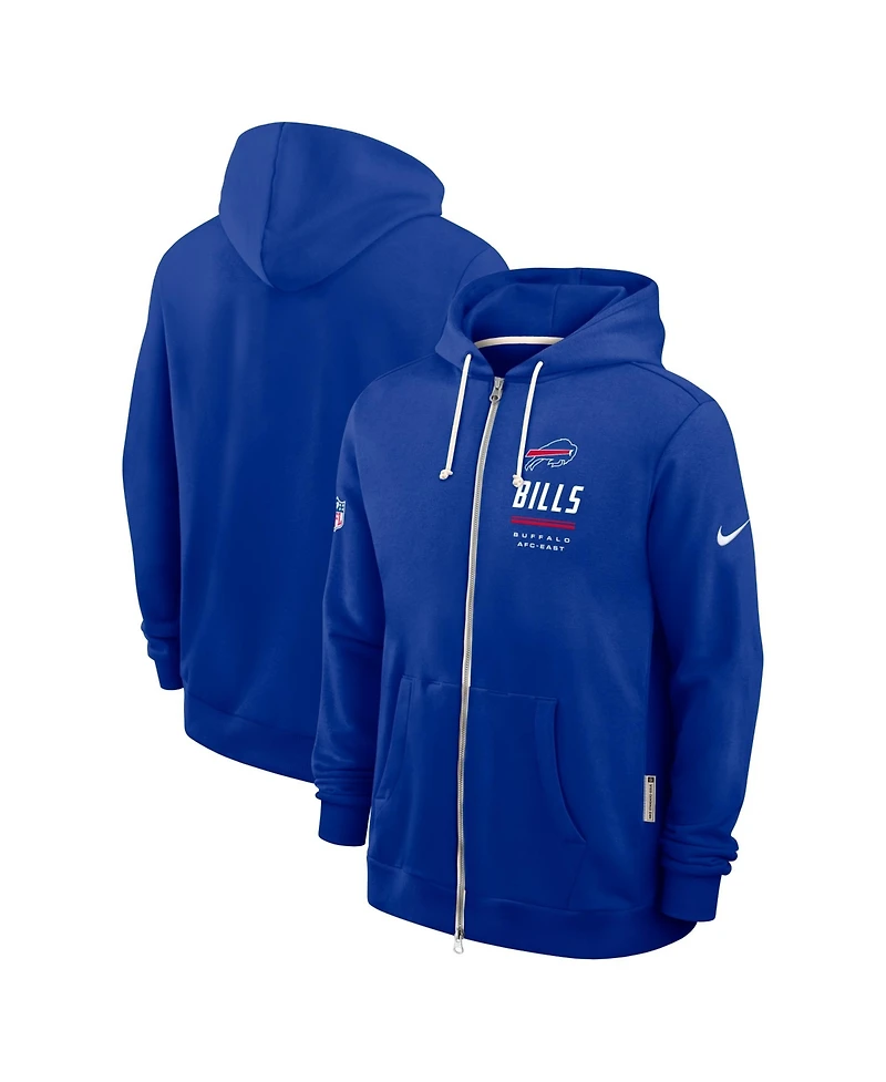Nike Men's Royal Buffalo Bills Sideline Standard Issue Quarterback Scramble Dri-fit Full-Zip Hoodie