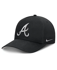 Nike Men's Black Atlanta Braves Rise Dri-fit A-Frame Adjustable Hat