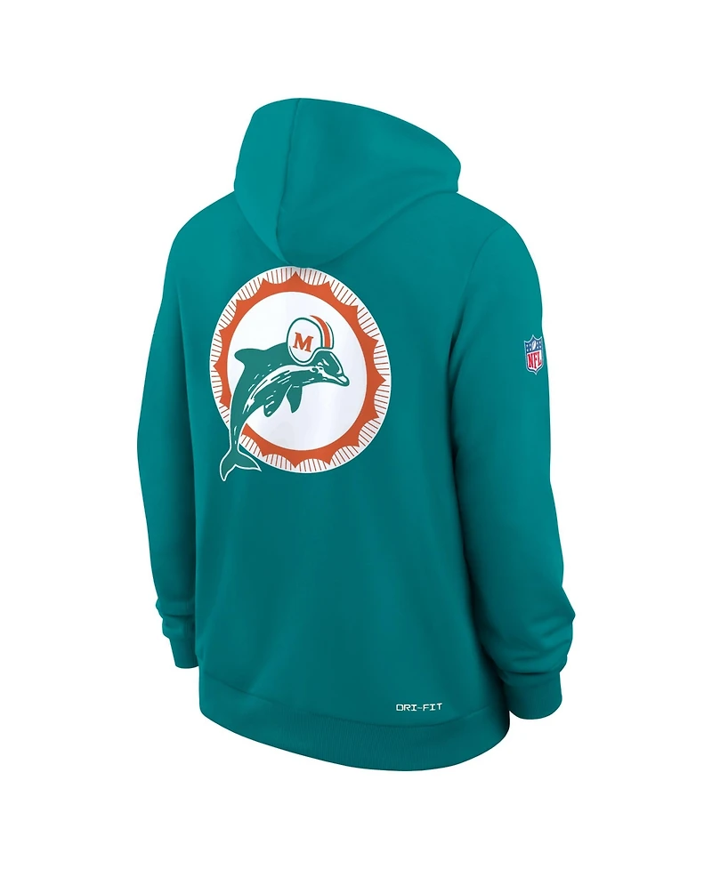 Nike Men's Aqua Miami Dolphins Standard Issue Replay Officials Alternate Dri-fit Hoodie