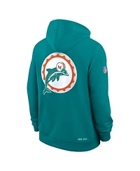 Nike Men's Aqua Miami Dolphins Standard Issue Replay Officials Alternate Dri-fit Hoodie