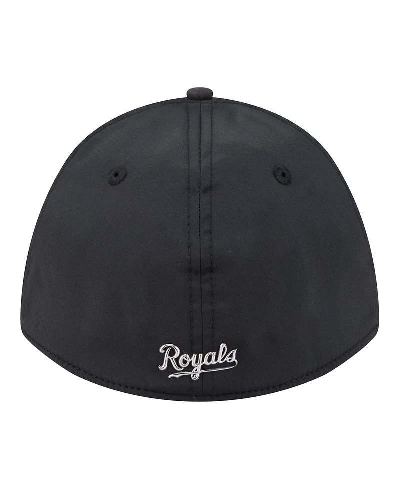 New Era Men's Black Kansas City Royals Metallic 39THIRTY M-Crown Flex Hat