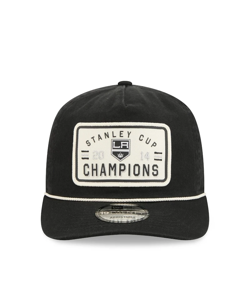 New Era Men's Black Los Angeles Kings Throwback Stanley Cup Champions Side Patch 19TWENTY Adjustable Hat