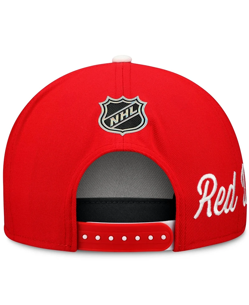 Fanatics Men's White/Red Detroit Red Wings Snapback Hat