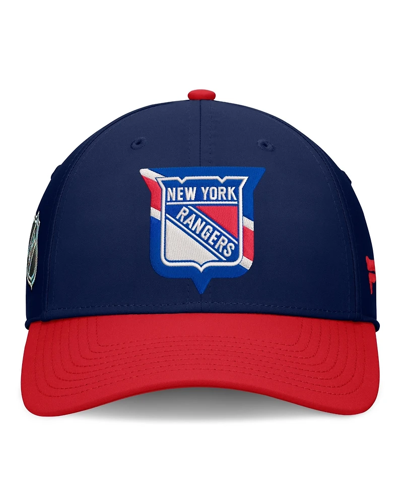 Fanatics Men's Navy/Red New York Rangers Flex Fit Hat