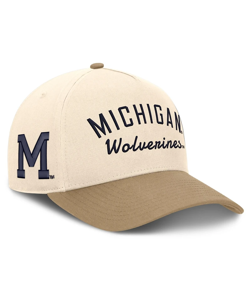 Nike Men's and Women's Natural/Beige Michigan Wolverines Legacy Rise Adjustable Hat