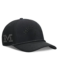 Jordan Men's and Women's Black Michigan Wolverines Campus Prep Tonal Rope Rise 5-Panel Adjustable Hat