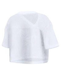 Fanatics Women's White Los Angeles Rams Oversized Mesh Cropped V-Neck Jersey