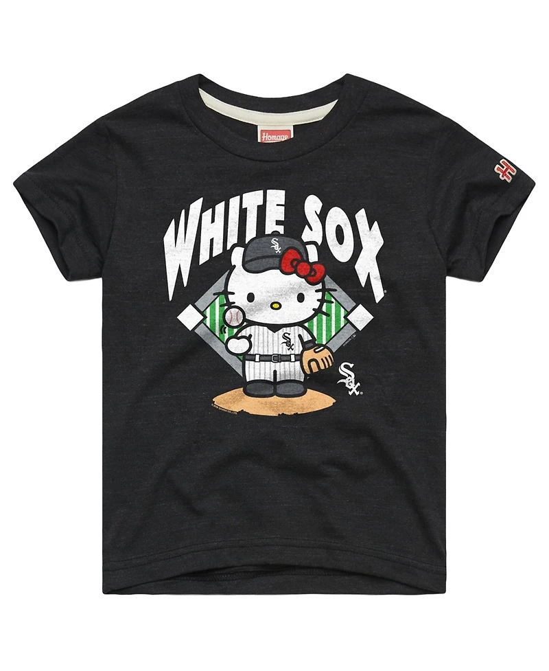 Homage Toddler Charcoal Chicago White Sox Hello Kitty x Mlb Tri-Blend T-Shirt