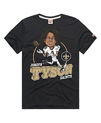 Homage Men's and Women's Jordyn Tyson Charcoal New Orleans Saints Caricature Player Graphic Tri-Blend T-Shirt