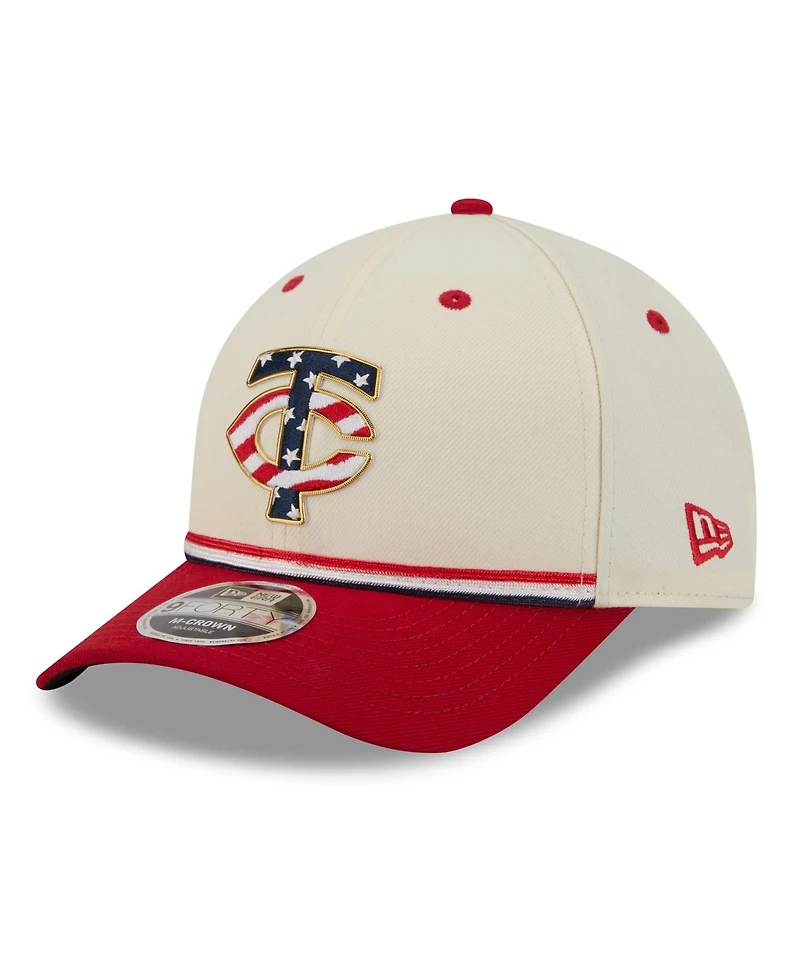 New Era Big Boys and Girls Cream/Red Minnesota Twins Usa 250 9FORTY M-Crown Adjustable Hat