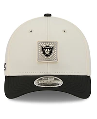 New Era Men's Cream/Black Las Vegas Raiders 2026 Nfl Training Camp 9FORTY Adjustable Hat
