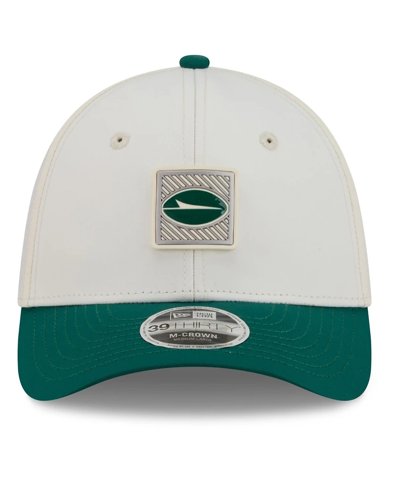 New Era Men's Cream/Green York Jets 2026 Nfl Training Camp 39THIRTY Flex Hat