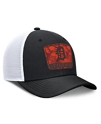 Nike Men's Black/White Detroit Tigers Camo Rise Trucker Dri-fit Adjustable Hat