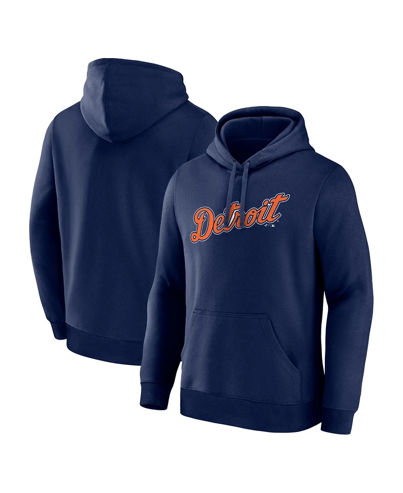Logo Athletic Men's Navy Detroit Tigers Wordmark Hoodie
