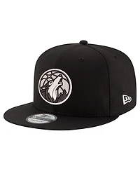 New Era Men's Black/White Minnesota Timberwolves 9FIFTY Snapback Hat